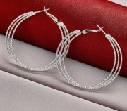 Luksusowe duże koła srebrne potrójne kryształowe