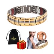 BRASNOLETA DLA MĘŻCZYZNY ZDROWOTNA MAGNETYCZNA ZŁOTO-SREBRNA NA PREZENT