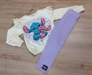 Komplet dziewczęcy leginsy prążek Stitch 104/110