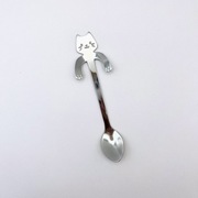 Srebrna łyżeczka do kawy herbaty kot