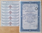 1935 Warszawa,Tow. Sosnowieckich Fabryk  Rur i Żelaza, Akcja 100zł,stemple