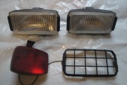 Stare lampy przeciwmgielne, przednie, tylna, oldtimer, retro