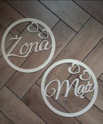 Napisy maż żona 39cm