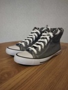 Trampki wysokie szare canvas, wzór gwiazdy, unisex