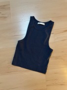 Grafitowo-granatowy top Pull&Bear bez ramion Rozmiar S damski 