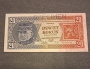 Czechosłowacja 20 Koron 1925 r, specimen