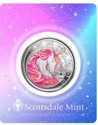 Srebrna Moneta Ghana: Unicorn "Jubilee" kolorowana  2023 Proof