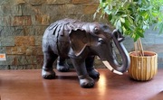 Słoń indyjski, duży, drewniany 