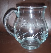 Dzbanek PRL szkło bezbarwne szlifowane