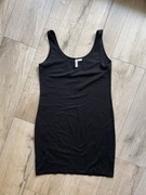 czarna sukienka basic H&M divided M mini na co dzień lato