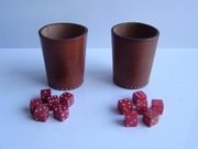 Zestaw do gry w kości skórzany kubek 6 kostek zapis PRL