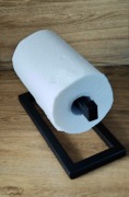 Loftowy stojak na ręcznik papierowy – czarny mat, solidna STAL