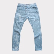 Please jasnoniebieskie jeansy cienkie elastyczne chmurki S