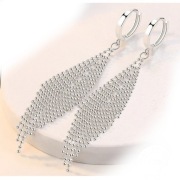 Długie kolczyki z frędzlami srebro vintage 925