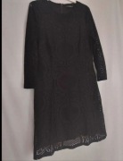 Czarna sukienka z ażurowym wzorem roz.44