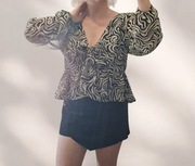 Bluzka z długim rękawem rozmiar L krótka h&m