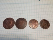 Dix i Zinc Centimes Francja 1855 1856 r 4 szt