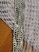 Firanka krótka balkonowa srebrna zimowa 