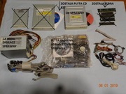 Płyta główna ASRock, części (CD, kable, moduły).