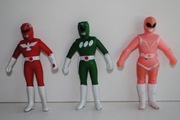 Żołnierzyk figurki gumowe Super Robotic Rangers Bootleg Power 3 szt