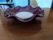 Duża kolekcjonerska misa/patera ozdobna na owoce w kształcie kwiatu/liścia.