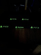 Stojak Podstawka na Gry Ps1 Ps2 Ps3 Ps4 Ps5 napis fluorescencyjny