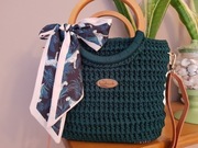 Piekna zielona torebka ze sznurka