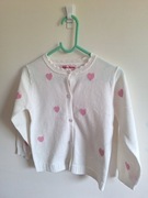 Biały sweterek rozpinany w serduszka