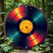 imitacja płyty winylowej gramofonowej jako ozdoba - VINTAGE