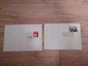 2 okolicznościowe koperty ze znaczkami i stemplami,  gliwice, prl