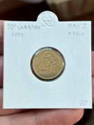 2 grosze 2003 rok SKRĘTKA 90 stopni (stan 1 z rolki)