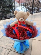 Bukiet róż ze wstążek. Wieczne róże. Dzień kobiet