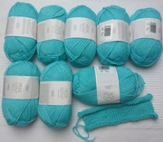 Sandnes Garn Peer Gynt wełna włóczka 8 szt turkusowa 