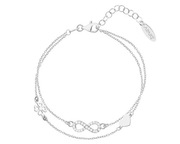 APART Bransoletka srebrna z cyrkoniami - nieskończoność, koniczyna, serce