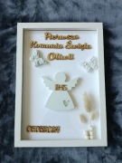 Komunia ramka anioł aniołki wisi stojąca prezent