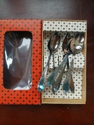 PRL posrebrzane łyżeczki małe do kawy oryginalne pudełko