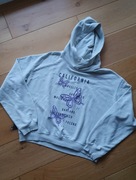 Bluza z kapturem hoodie jasna w motyle H&M 164