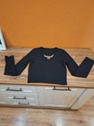 Czarna bluzka na długi rękaw 