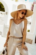 NOWY KOMPLET LNIANY XL GREECE LEN TOP + SPODNIE