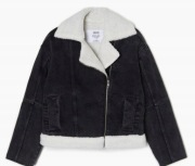 Cropp L kozuch pilotka jeansowa  bialy ocieplana