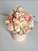 Candle FlowersBox box ze świec sojowych prezent miś handmade