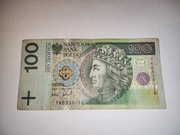 Banknot 100zł seria YK zastępcza testowa próbna
