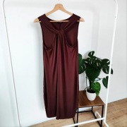 Sukienka 40 42 L xl knot front twist Bodyflirt brązowa elastyczna wiskoza