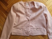 Krótki żakiet marynarka pudrowy róż Sinsay S