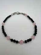 Bransoletka ochronna – Czarny Turmalin & Kwarc Różowy | Rękodzieło 