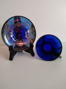 Filiżanka kryształowa ,  srebro , kobalt  espresso 