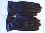 Rękawiczki damskie. Skóra naturalna. Bardzo duże - czarne.