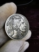 Srebrna Moneta Amerykański Bizon American Buffalo Indianin antyk oksyda 1oz