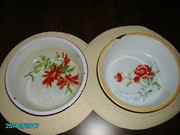 MISKI - ręcznie malowane dwie stare miski z KRL-D