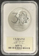 Ukraine,One Hryvnya, 30th anniversary of Ukraine's 1 oz 999,9 ,Silver 2021